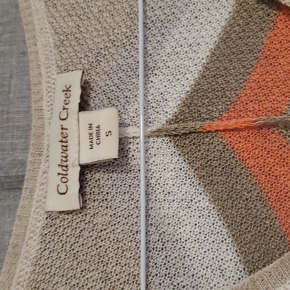 *2/$10* Coldwater Creek Sleeveless V Neck Striped Lightweight Sweater Tunic - Picture 2 of 7